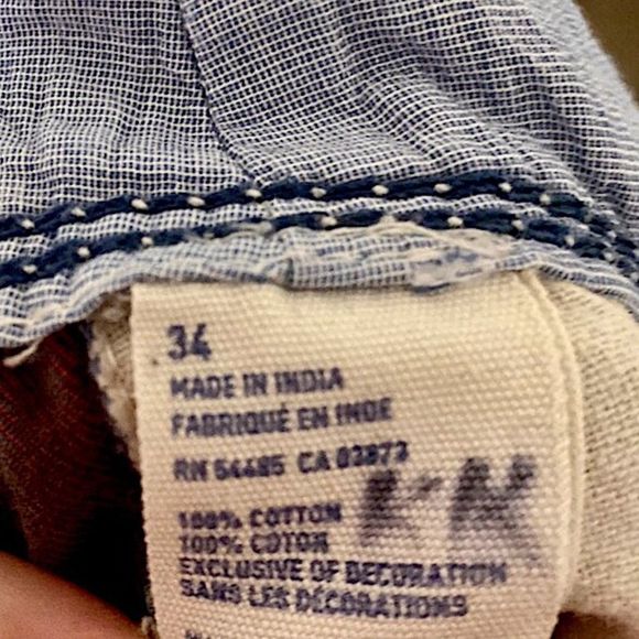 AMERICAN EAGLE AE Longer Length Red and Blue Plaid Mens Shorts 34 - Picture 3 of 5